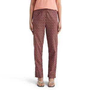 NWT Scotch & Soda Gia Geo Flower Print Bordeaux Maroon Satin Pull On Pant S boho